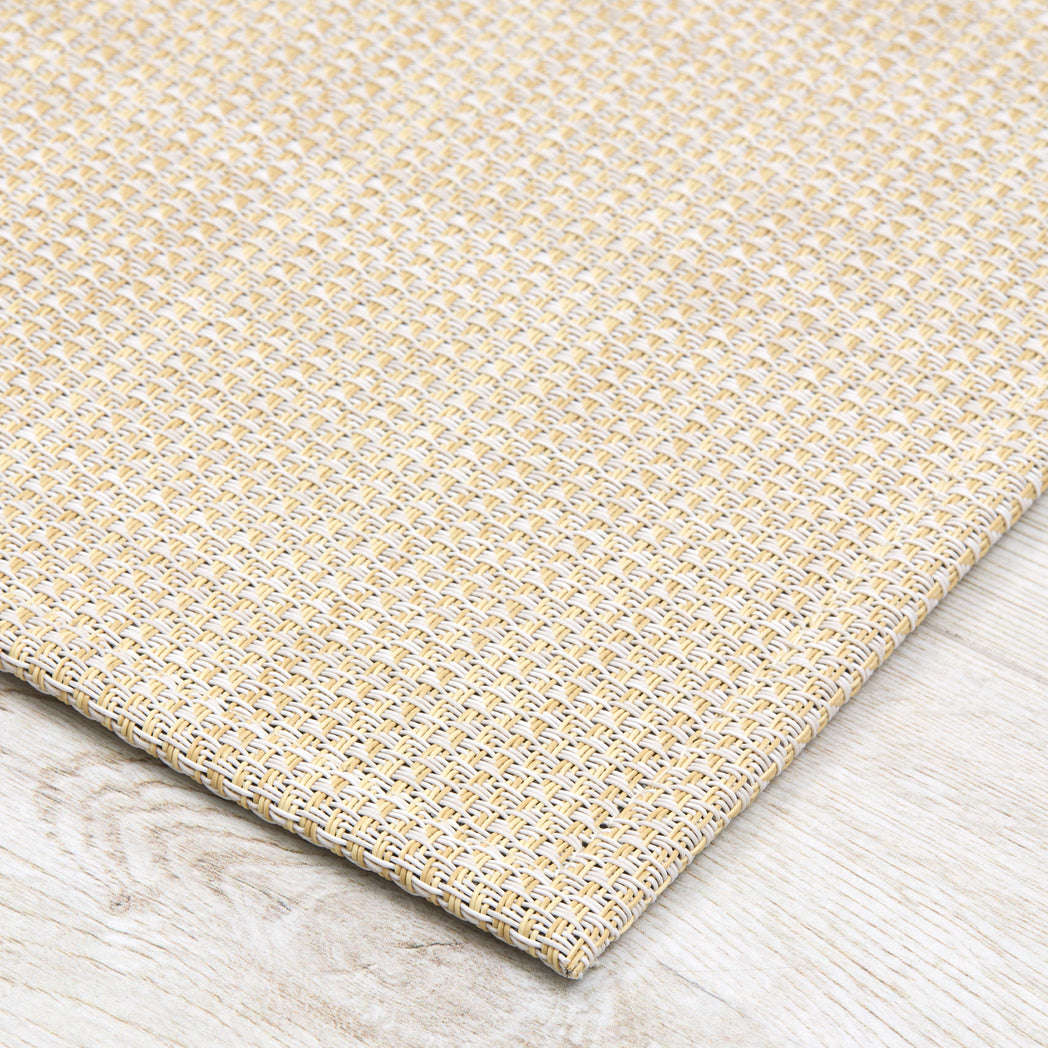 Detail image of Chilewich woven material showcasing texture, color, and pattern of the terrastrand yarn weave.