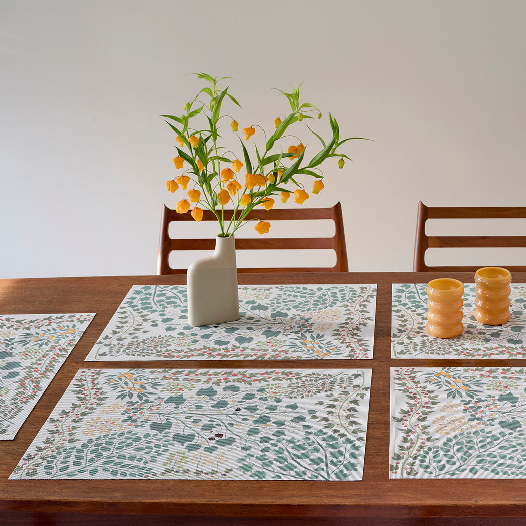 Detail image of Chilewich woven material showcasing texture, color, and pattern of the terrastrand yarn weave.