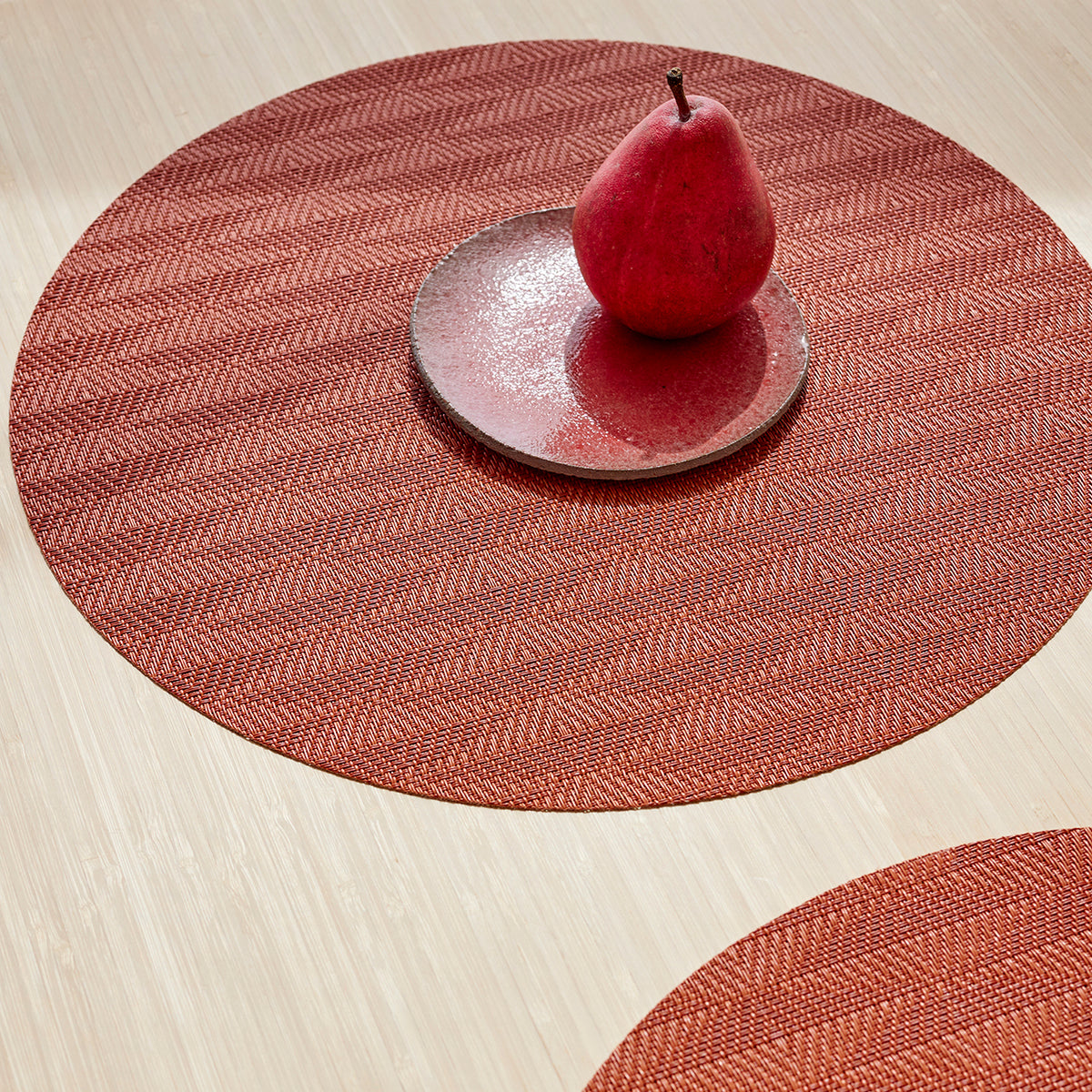 Detail image of Chilewich woven material showcasing texture, color, and pattern of the terrastrand yarn weave.