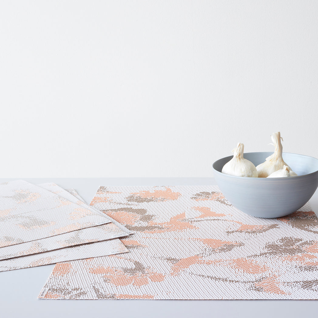 Detail image of Chilewich woven material showcasing texture, color, and pattern of the terrastrand yarn weave.