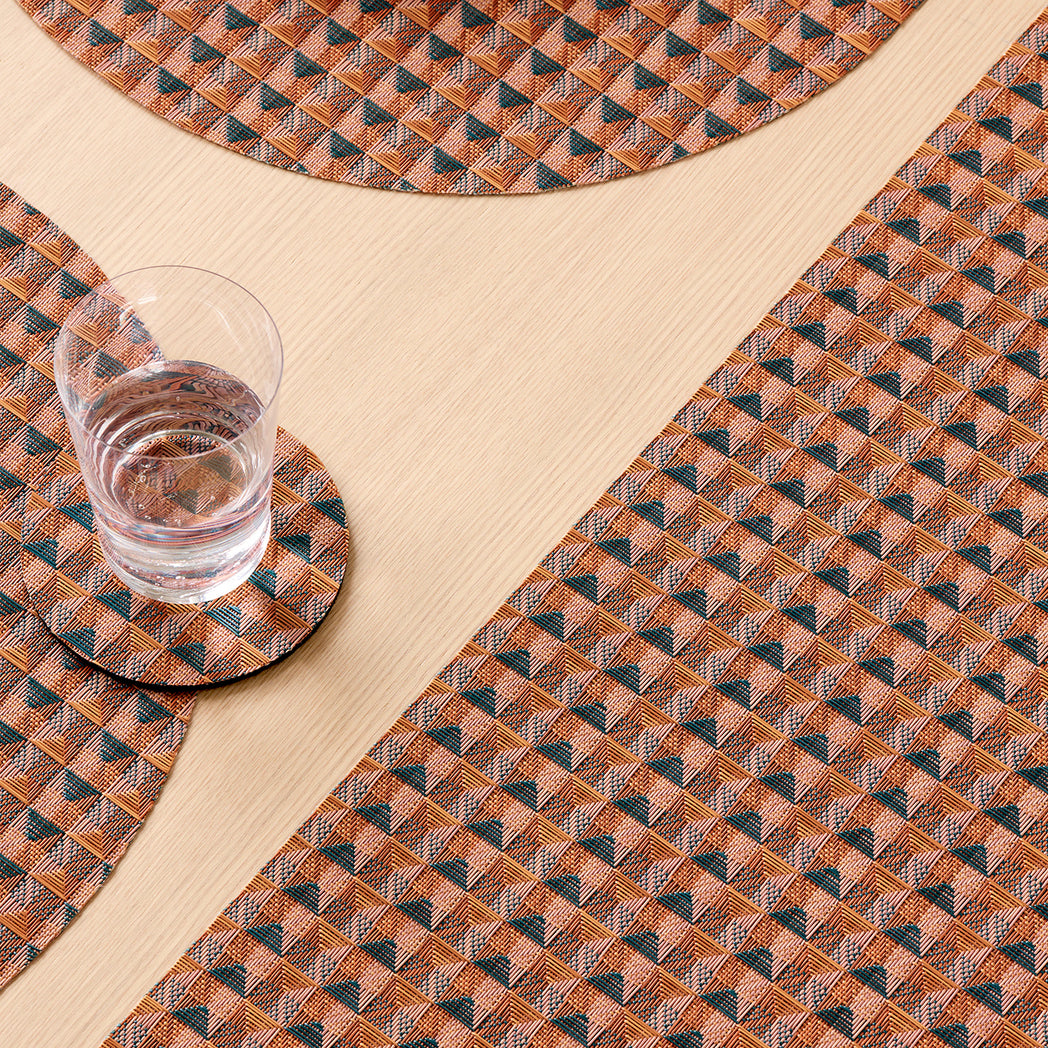 Detail image of Chilewich woven material showcasing texture, color, and pattern of the terrastrand yarn weave.