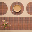 Detail image of Chilewich woven material showcasing texture, color, and pattern of the terrastrand yarn weave.