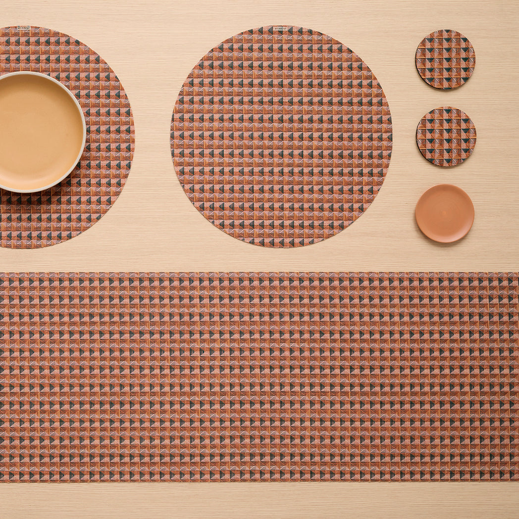 Detail image of Chilewich woven material showcasing texture, color, and pattern of the terrastrand yarn weave.