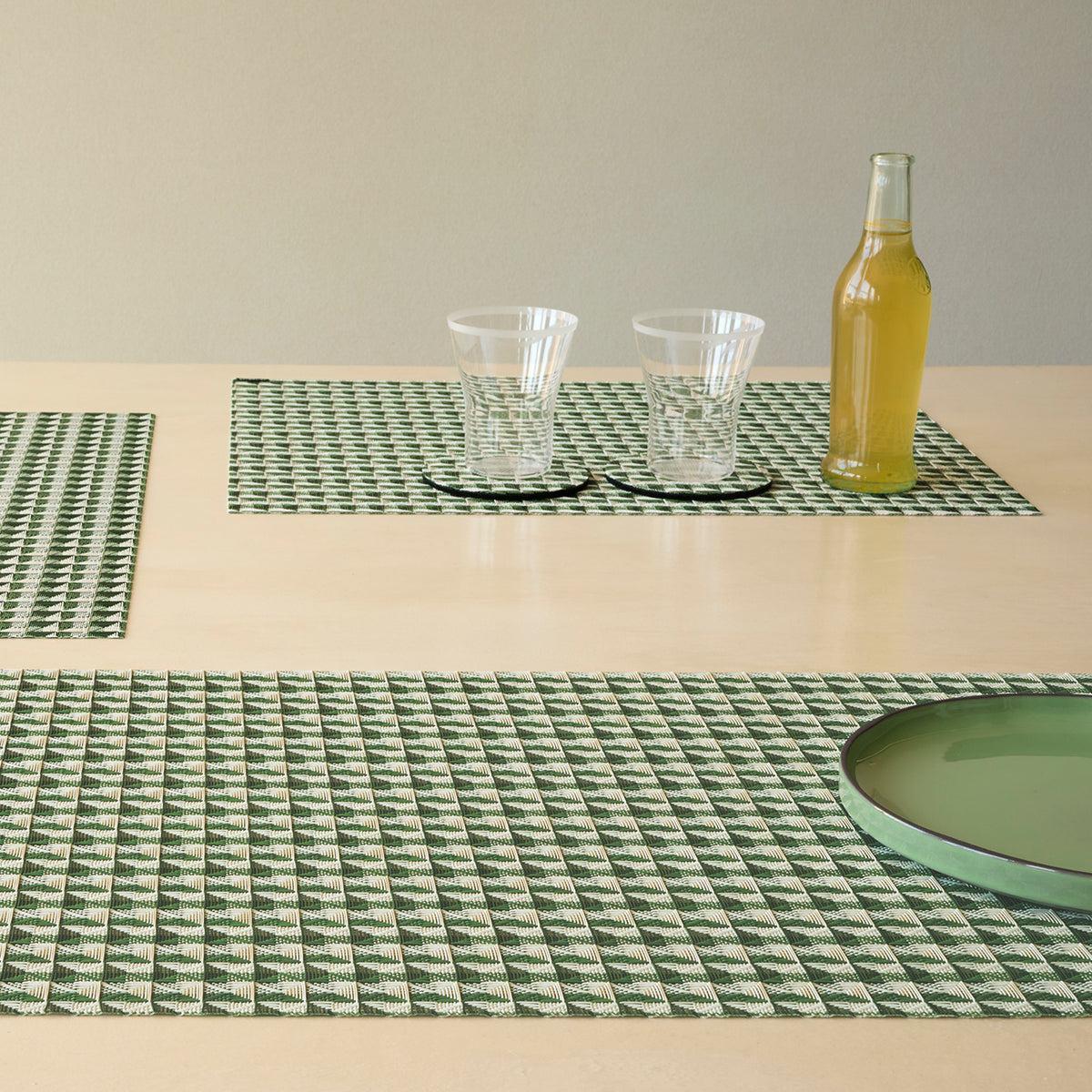 Detail image of Chilewich woven material showcasing texture, color, and pattern of the terrastrand yarn weave.