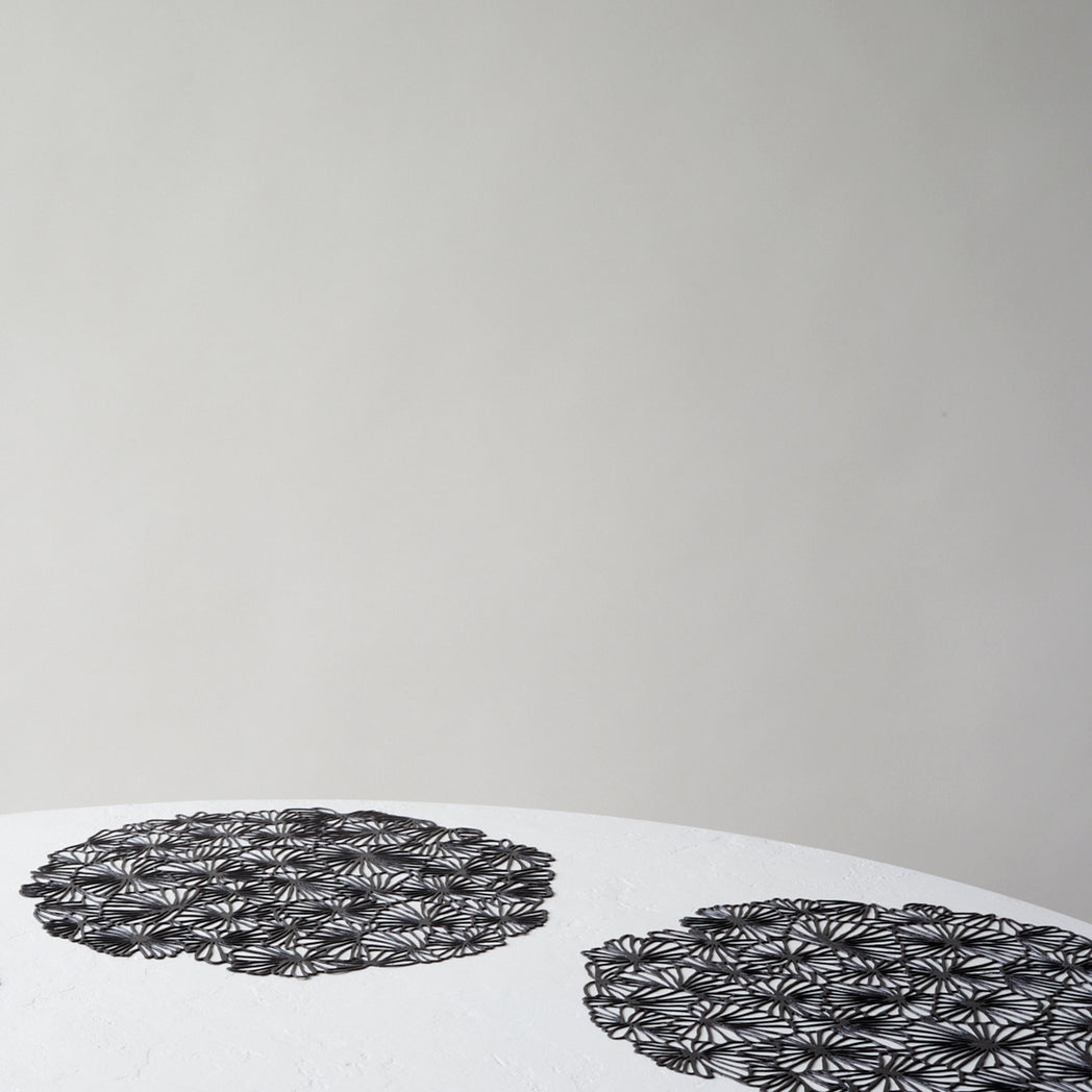 Detail image of Chilewich woven material showcasing texture, color, and pattern of the terrastrand yarn weave.