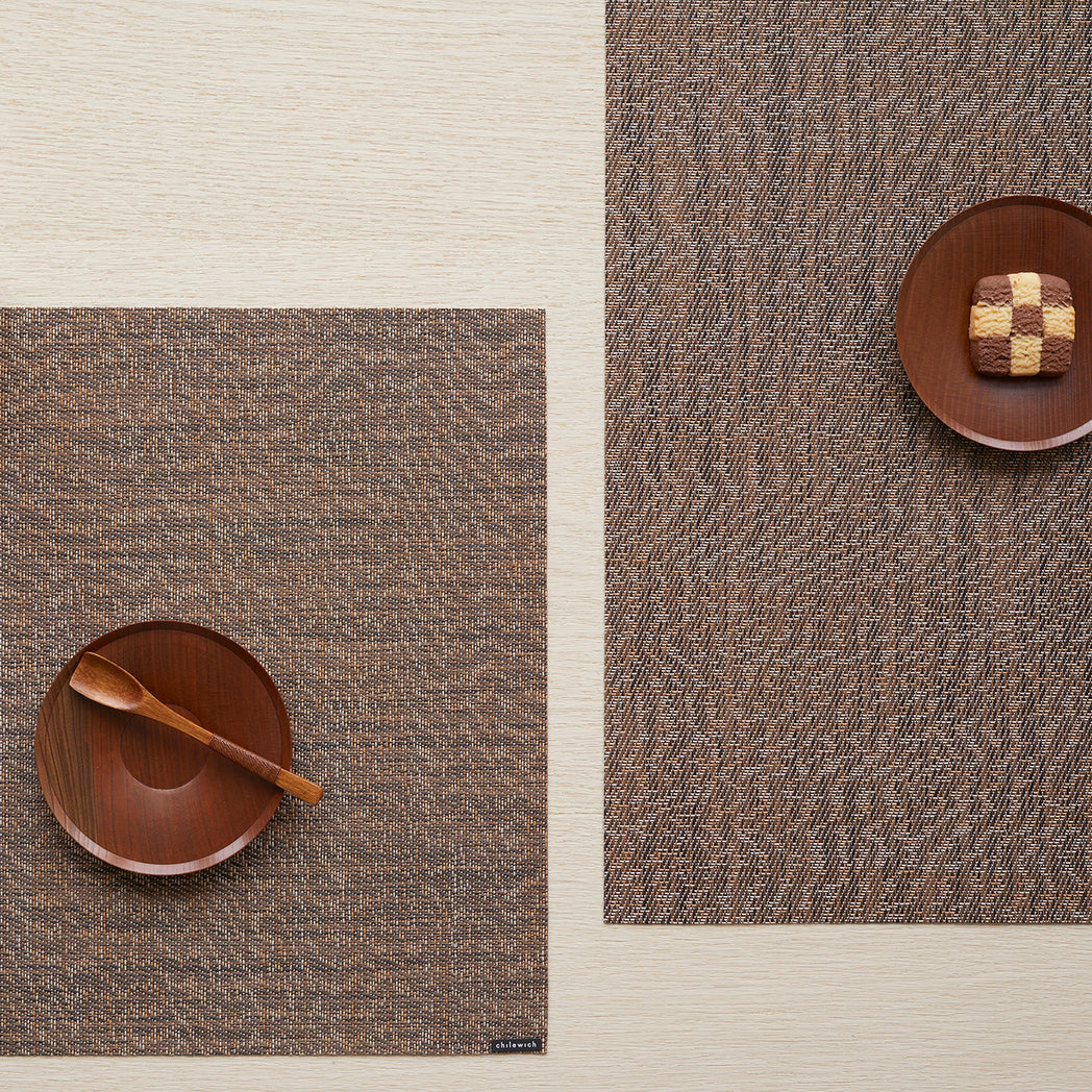 Detail image of Chilewich woven material showcasing texture, color, and pattern of the terrastrand yarn weave.