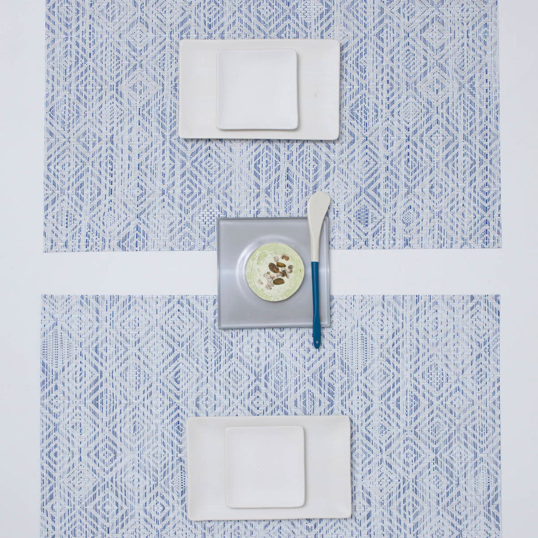 Detail image of Chilewich woven material showcasing texture, color, and pattern of the terrastrand yarn weave.