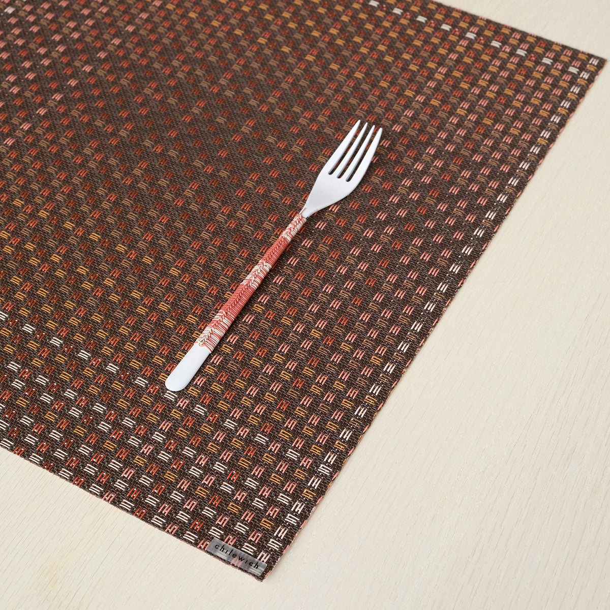 Detail image of Chilewich woven material showcasing texture, color, and pattern of the terrastrand yarn weave.