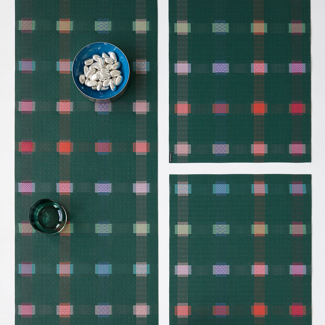 Detail image of Chilewich woven material showcasing texture, color, and pattern of the terrastrand yarn weave.