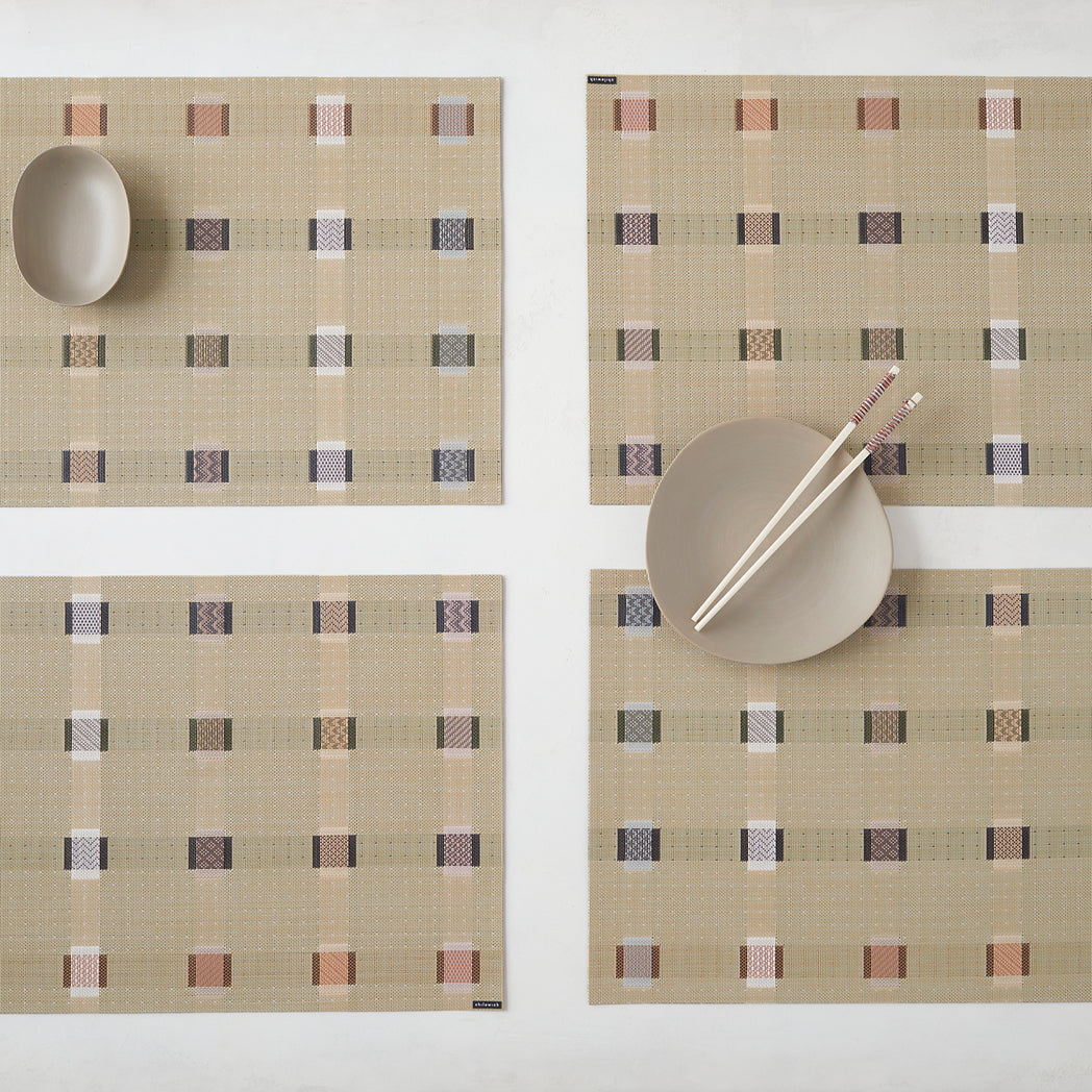 Detail image of Chilewich woven material showcasing texture, color, and pattern of the terrastrand yarn weave.