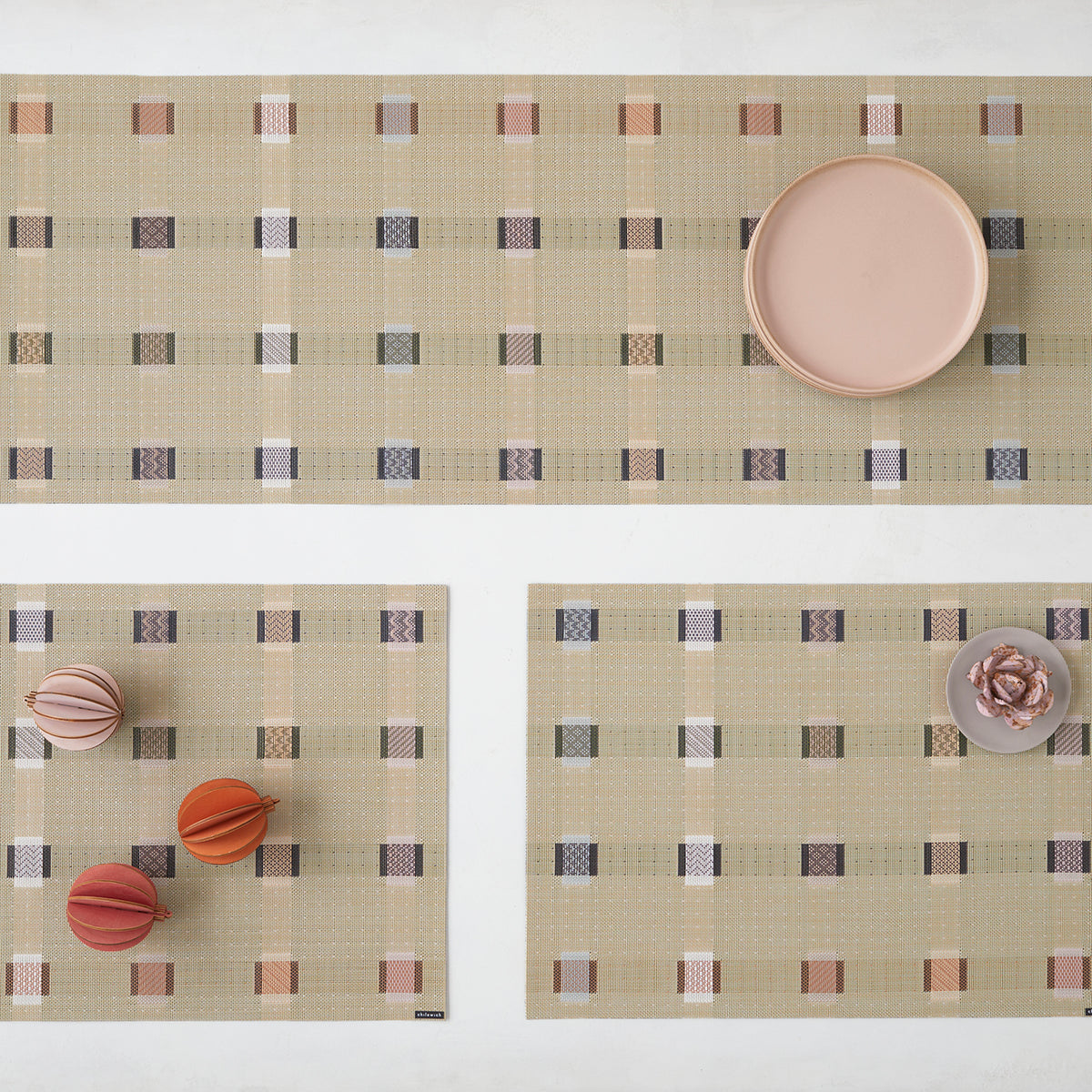 Detail image of Chilewich woven material showcasing texture, color, and pattern of the terrastrand yarn weave.
