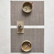 Detail image of Chilewich woven material showcasing texture, color, and pattern of the terrastrand yarn weave.