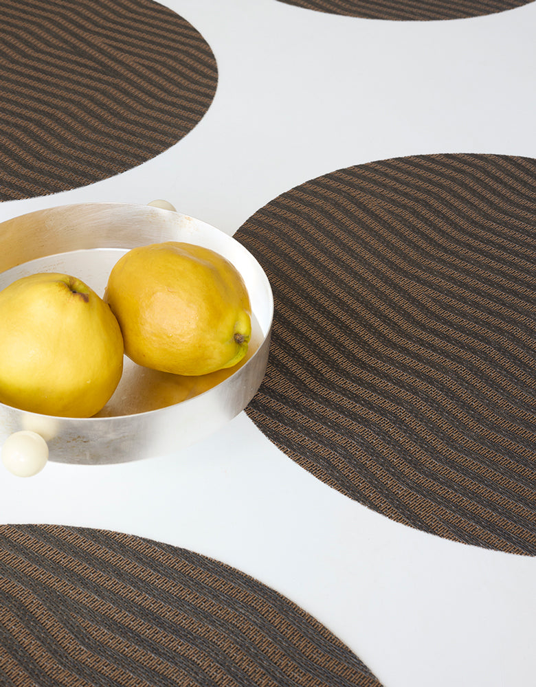 Detail image of Chilewich woven material showcasing texture, color, and pattern of the terrastrand yarn weave.