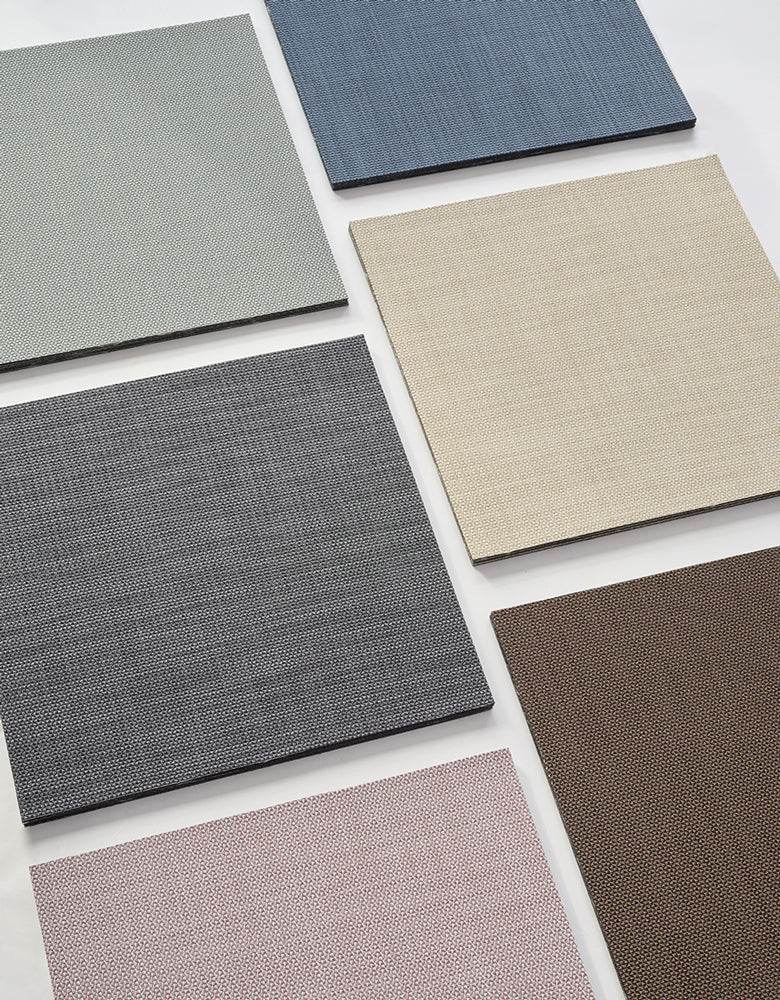 Detail image of Chilewich woven material showcasing texture, color, and pattern of the terrastrand yarn weave.