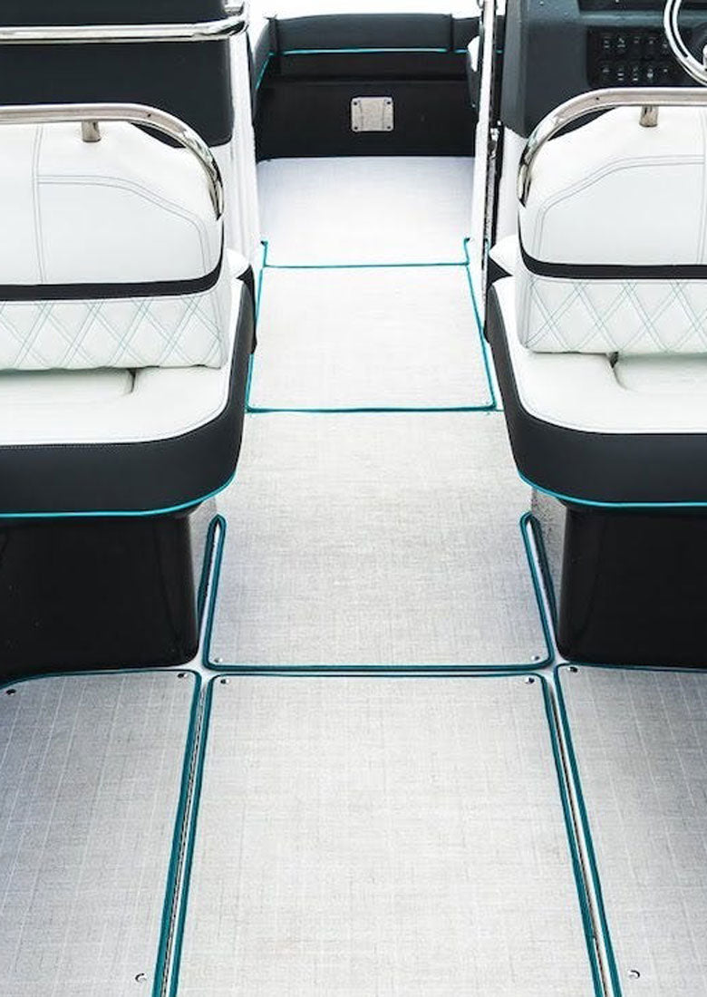 Detail image of Chilewich woven material showcasing texture, color, and pattern of the terrastrand yarn weave.