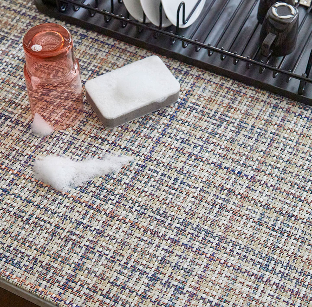Detail image of Chilewich woven material showcasing texture, color, and pattern of the terrastrand yarn weave.